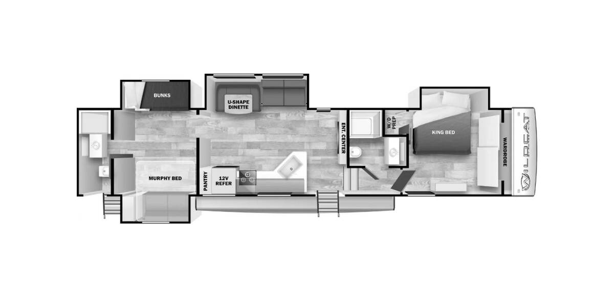 2024 Wildcat One 39QB Fifth Wheel at 72 West Motors and RVs STOCK# 004785 Floor plan Layout Photo