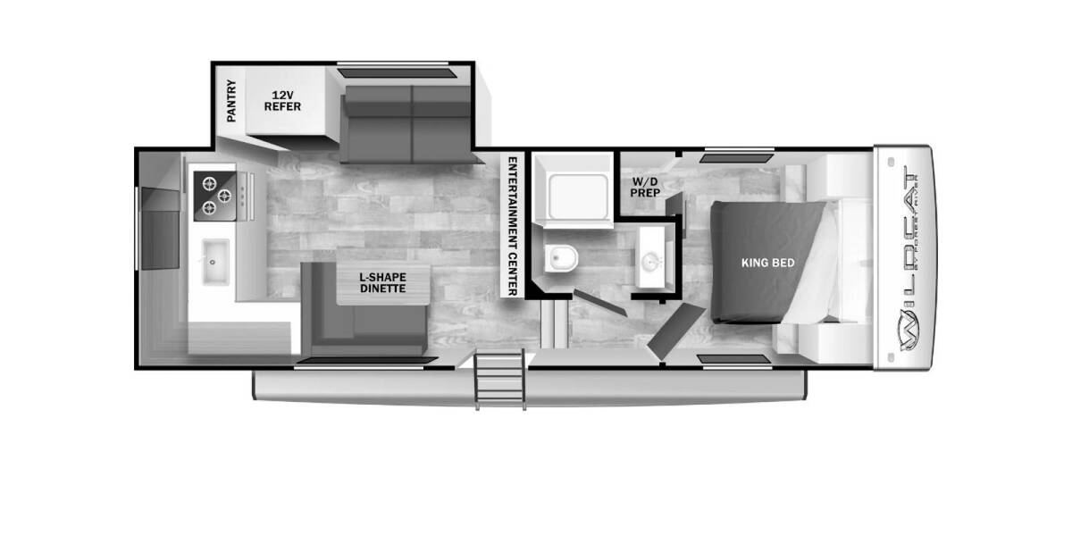 2024 Wildcat One 23RK Fifth Wheel at 72 West Motors and RVs STOCK# 004818 Floor plan Layout Photo