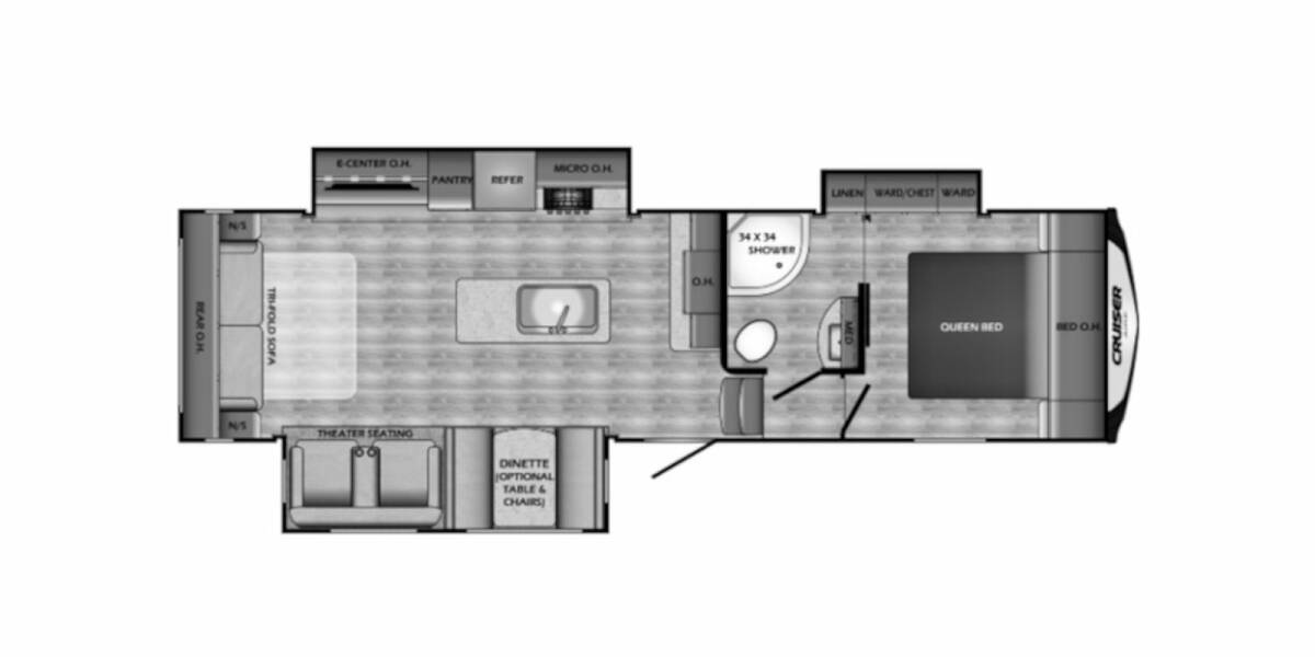 2021 CrossRoads Cruiser Aire 29SI Fifth Wheel at 72 West Motors and RVs STOCK# 320645 Floor plan Layout Photo