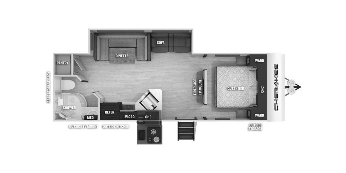 2021 Cherokee 234DC Travel Trailer at 72 West Motors and RVs STOCK# 150649 Floor plan Layout Photo