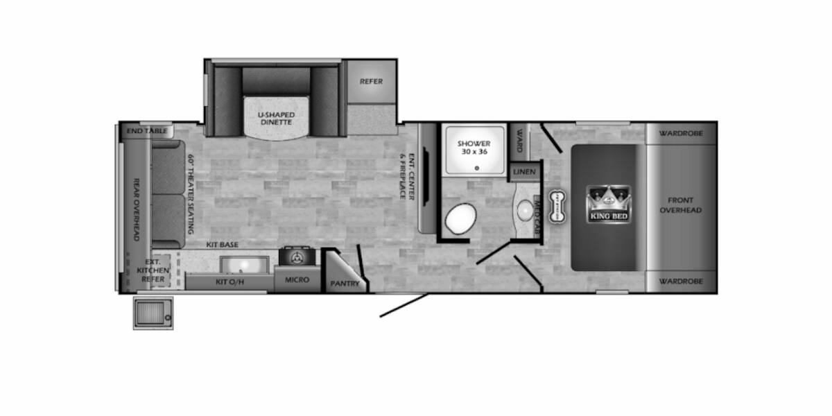 2021 CrossRoads RV Sunset Trail Super Lite 268RL Travel Trailer at 72 West Motors and RVs STOCK# 352109 Floor plan Layout Photo