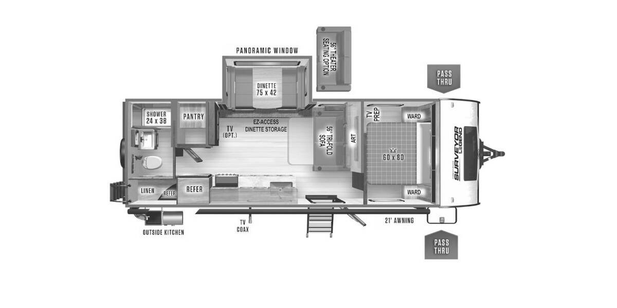 2021 Surveyor Legend 252RBLE Travel Trailer at 72 West Motors and RVs STOCK# 040900 Floor plan Layout Photo