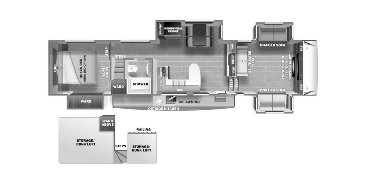 2021 Sabre 37FLL Fifth Wheel at 72 West Motors and RVs STOCK# 107553 Floor plan Layout Photo
