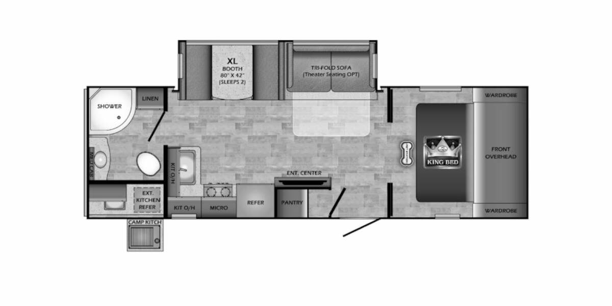 2021 CrossRoads RV Sunset Trail Super Lite 253RB Travel Trailer at 72 West Motors and RVs STOCK# 353039 Floor plan Layout Photo