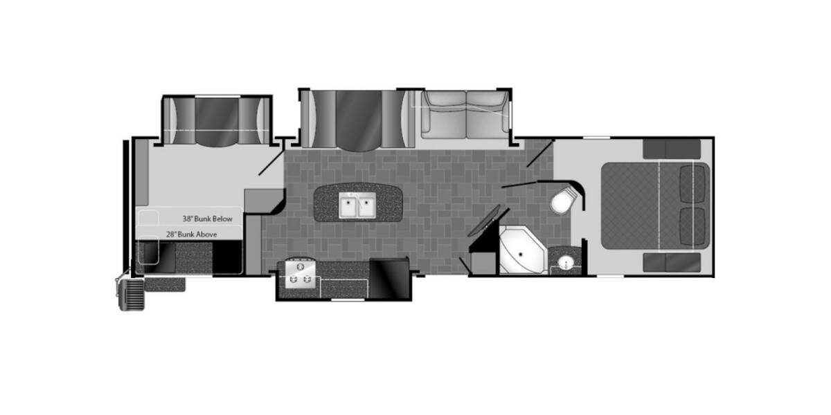 2013 Heartland North Trail 33TBUD Travel Trailer at 72 West Motors and RVs STOCK# 123456U Floor plan Layout Photo