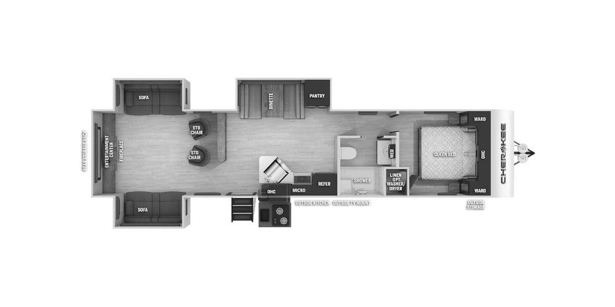 2021 Cherokee 306MMBL Black Label Travel Trailer at 72 West Motors and RVs STOCK# 153067 Floor plan Layout Photo