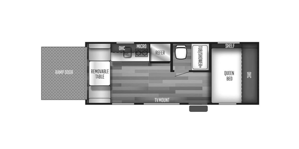 2019 Cherokee Wolf Pup 18RJB Travel Trailer at 72 West Motors and RVs STOCK# 001009U Floor plan Layout Photo