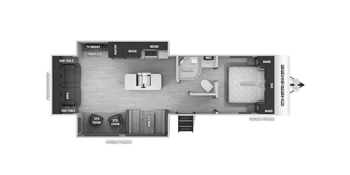 2021 Cherokee 274WKBL Black Label Travel Trailer at 72 West Motors and RVs STOCK# 154265 Floor plan Layout Photo