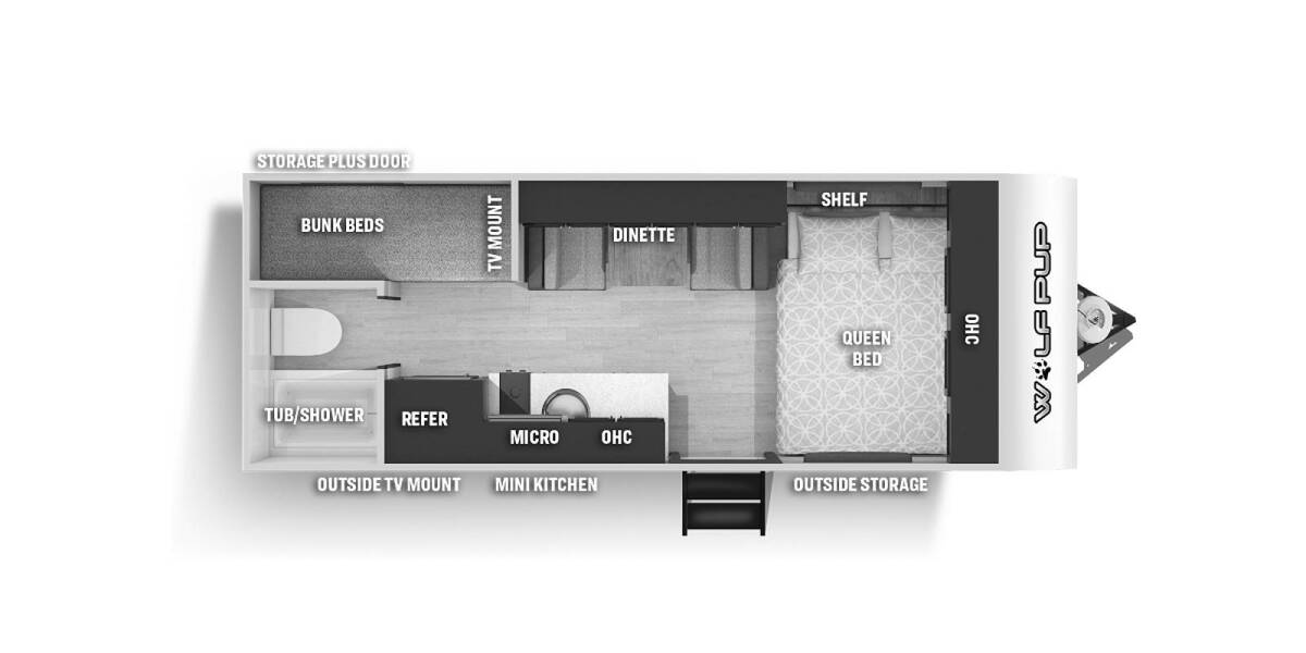 2022 Cherokee Wolf Pup 16BHS Travel Trailer at 72 West Motors and RVs STOCK# 021035 Floor plan Layout Photo