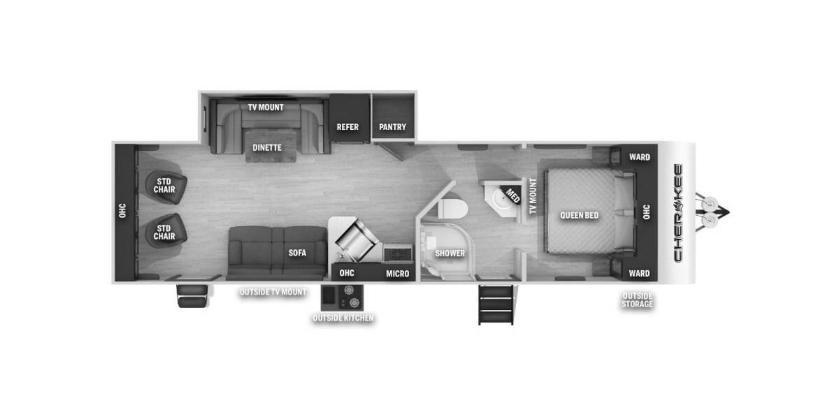2022 Cherokee 274AK Travel Trailer at 72 West Motors and RVs STOCK# 155394 Floor plan Layout Photo