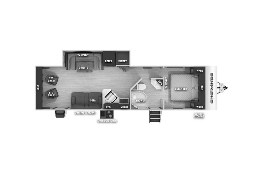 2022 Cherokee 274AK Travel Trailer at 72 West Motors and RVs STOCK# 155394 Floor plan Layout Photo