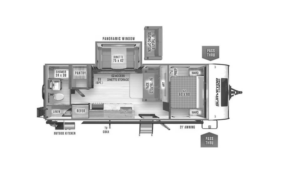 2022 Surveyor Legend 252RBLE  at 72 West Motors and RVs STOCK# 042438 Floor plan Layout Photo
