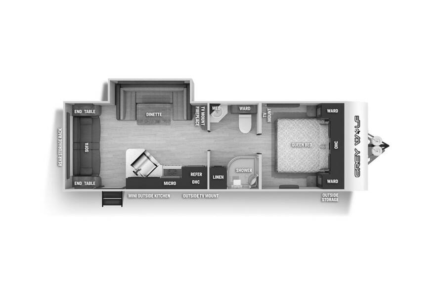 2022 Cherokee Grey Wolf 23MK Travel Trailer at 72 West Motors and RVs STOCK# 082999 Floor plan Layout Photo