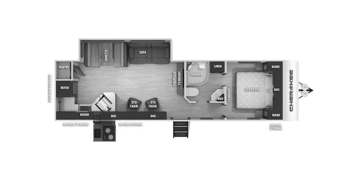 2022 Cherokee 274RKBL Black Label Travel Trailer at 72 West Motors and RVs STOCK# 158731 Floor plan Layout Photo