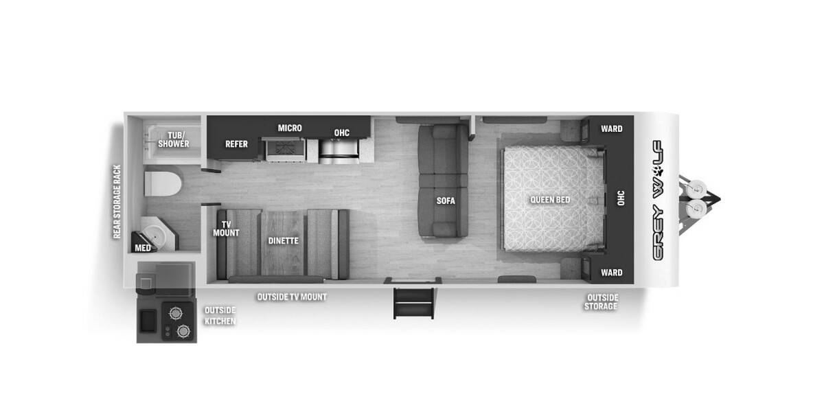 2022 Cherokee Grey Wolf 24JS Travel Trailer at 72 West Motors and RVs STOCK# 002951 Floor plan Layout Photo