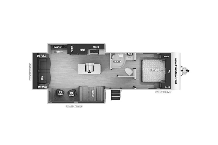 2022 Cherokee 274WK Travel Trailer at 72 West Motors and RVs STOCK# 159419 Floor plan Layout Photo