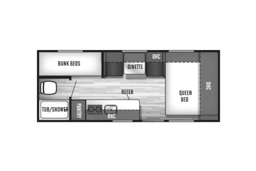 2018 Cherokee Wolf Pup 16BHS Travel Trailer at 72 West Motors and RVs STOCK# 048472U Floor plan Layout Photo