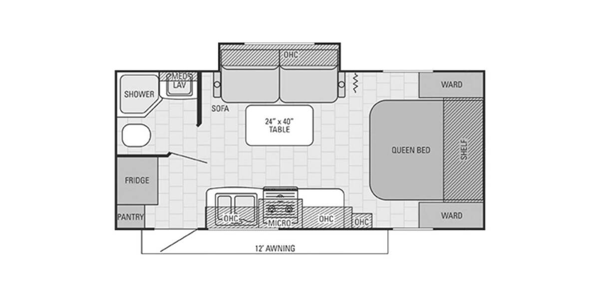 2016 Starcraft Launch Ultra Lite 21FBS Travel Trailer at 72 West Motors and RVs STOCK# JR5241U Floor plan Layout Photo