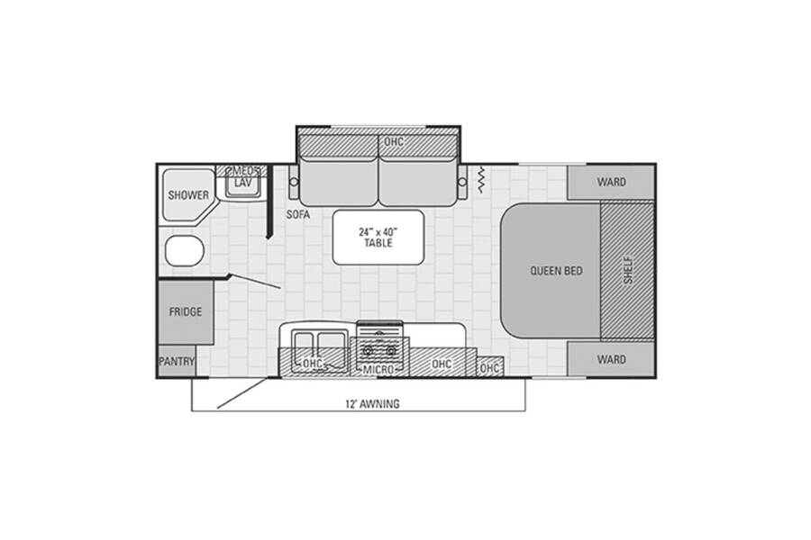 2016 Starcraft Launch Ultra Lite 21FBS Travel Trailer at 72 West Motors and RVs STOCK# JR5241U Floor plan Layout Photo