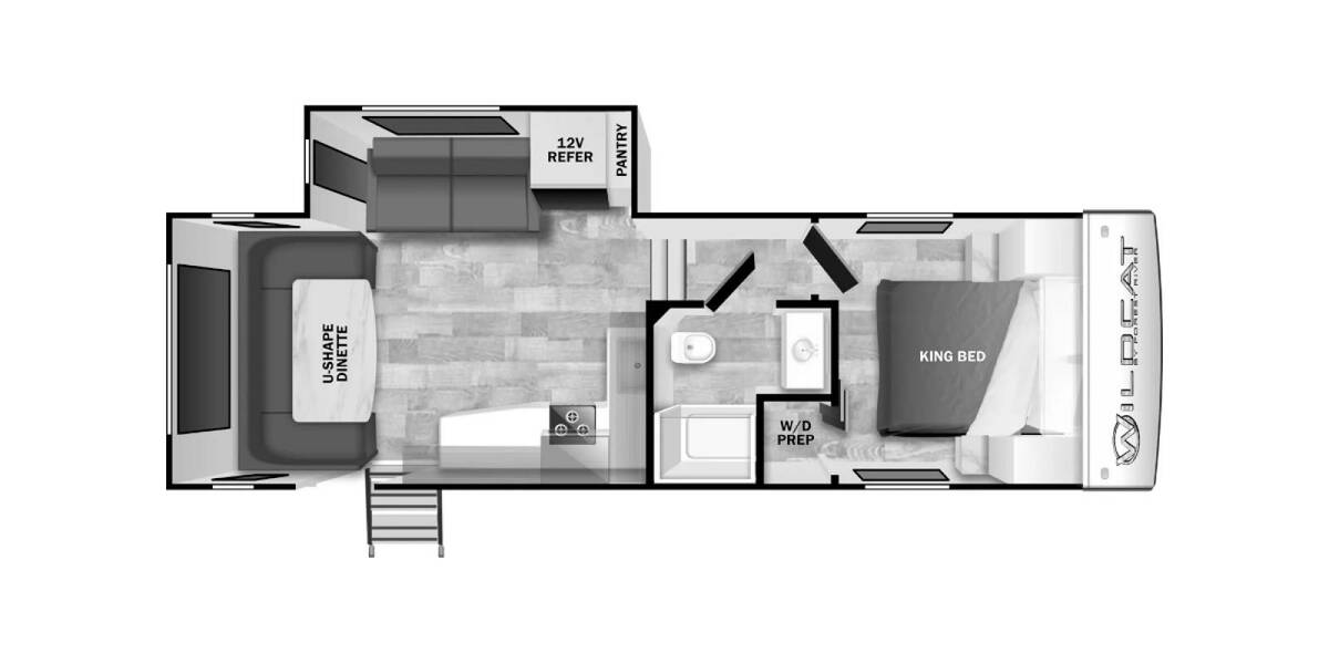2024 Wildcat One 26RD Fifth Wheel at 72 West Motors and RVs STOCK# 004826 Floor plan Layout Photo