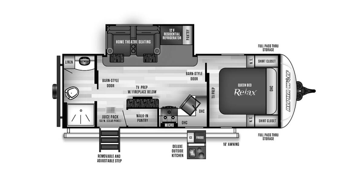 2022 Cherokee Alpha Wolf 22SWL Travel Trailer at 72 West Motors and RVs STOCK# 009801U Floor plan Layout Photo