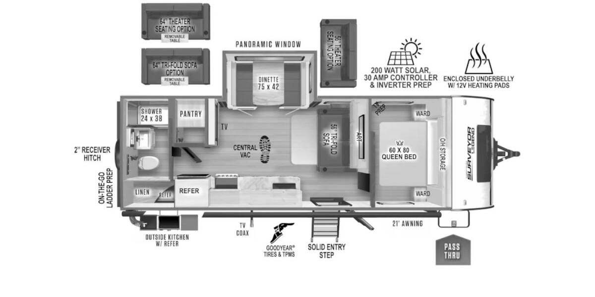 2024 Surveyor Legend 252RBLE Travel Trailer at 72 West Motors and RVs STOCK# 048050 Floor plan Layout Photo
